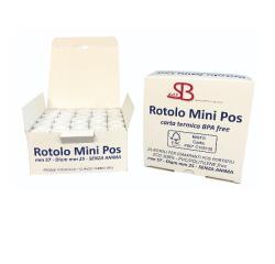 CF25 MINI POS CARTA TERMICA NEUTRA- BPA FREE - FSC                    ALTEZZA MM 57 - DIAMETRO ESTERNO MM 25 - SENZA ANIMA INTERNA