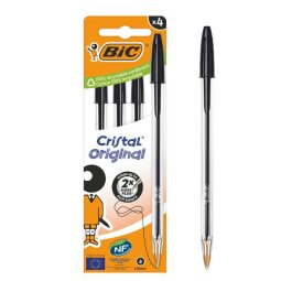 BIC CRISTAL ORIGINAL 1mm Astuccio 4pz  Nero