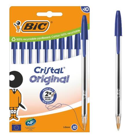 BIC CRISTAL ORIGINAL 1mm Astuccio 10pz  Blu