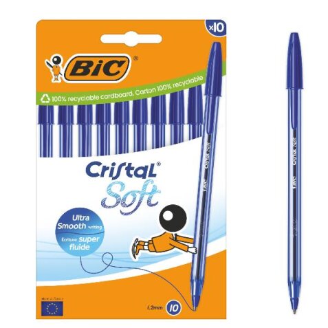 BIC CRISTAL SOFT 1.2mm Astuccio 10pz  Blu