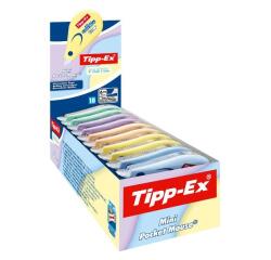 Correttori TIPP-EX Mini Pocket Mouse Pastel 6m x 5mm - Erogatore disponibile in colori pastello assortiti - expo 10pz