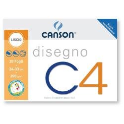 ALBUM CANSON DISEGNO C4 4 ANGOLI LISCIO 24x33cm 200g