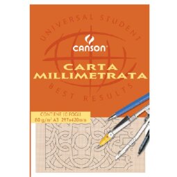 BLOCCCO CARTA MILLIMETRATA A3 80G ARANCIONE