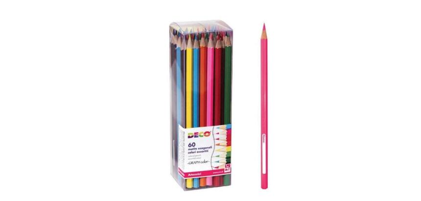 Pastelli laccati in colori assortiti  barattolo 60 pezzi