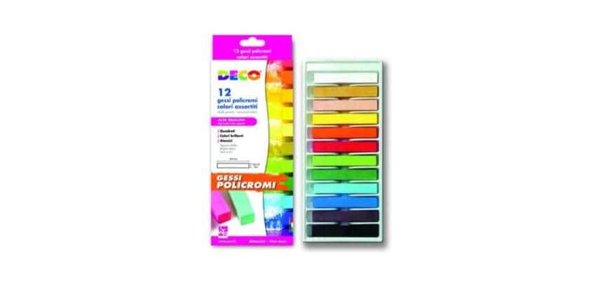 Gessi policromi in colori assortiti  scatola 12 pezzi