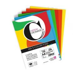 Risma carta Cromatica - A4 - 200 gr - colori assortiti forti - 100 fogli - CWR