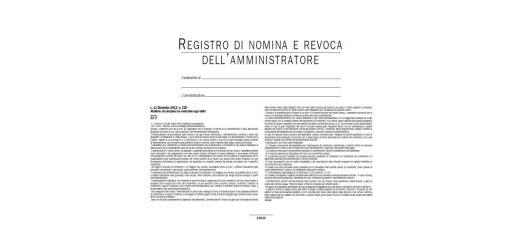 REGISTRO DI NOMINA E  REVOCA AMMINISTRATORE DI  CONDOMINIO (CONF 5 PZ)