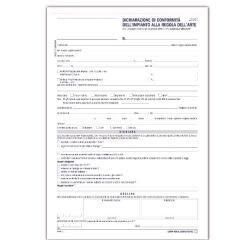 DICHIARAZIONE DI CONFORMITÀ DELL IMPIANTO ALLA REGOLA DELL ARTE  SNAP OUT A 5 COPIE AUTORICALCANTI (50 SCHEDE)