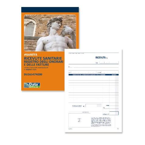 CF5 BLOCCHI RICEVUTE SANITARIE REGISTRO DEGLI ONORARI E DELLE FATTURE BLOCCO DI 50/50 COPIE AUTORICALCANTI NUMERATE  21.5X14.8 CM