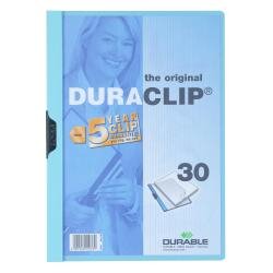 Cartellina Duraclip dorso 3 mm  PVC  capacità 60 fogli A4  clip in acciaio con garanzia 5 anni  col azzurro  (conf.25)