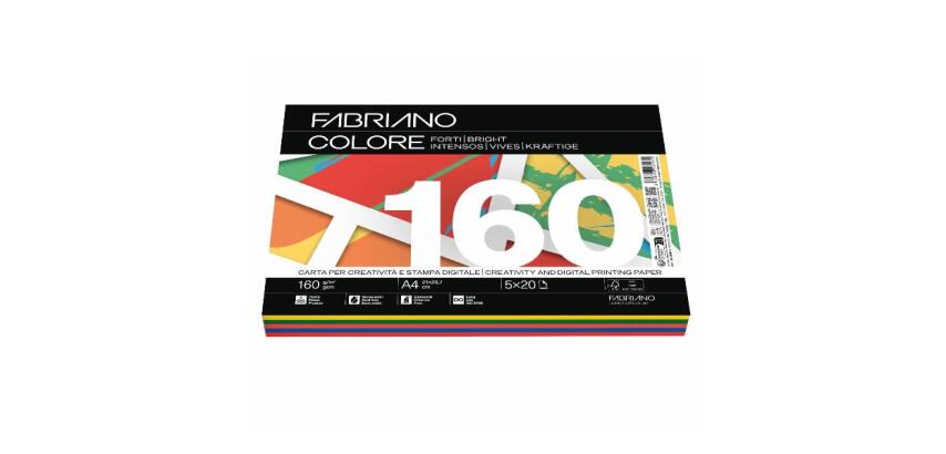 FABRIANO COLORE MIX FORTI - A4 160g 100 fogli