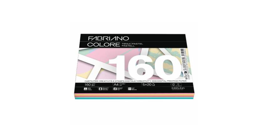 FABRIANO COLORE MIX TENUI - A4 160g 100 fogli