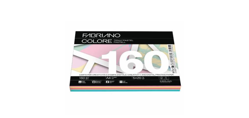 FABRIANO COLORE MIX TENUI - A4 160g 100 fogli