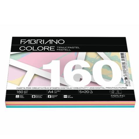 FABRIANO COLORE MIX TENUI - A4 160g 100 fogli