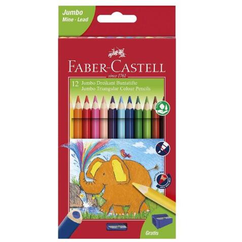 ASTUCCIO DA 12 MATITE COLORATE JUMBO FABER-CASTELL