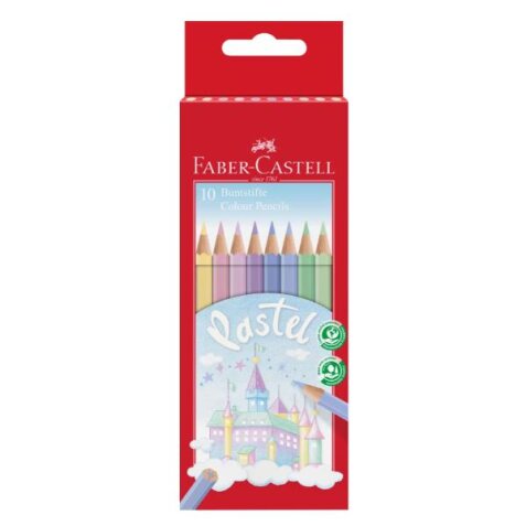 Astuccio cartone da 10 matite colorate pastel