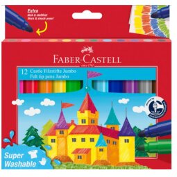 Astuccio in cartone con 12 pennarelli Castello Jumbo Superlavabili