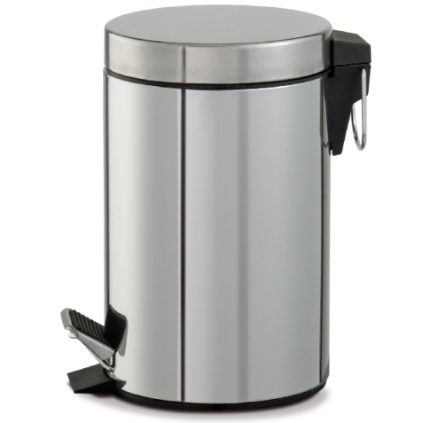 BIDONE  Premium  C/PEDALE+VASCHETTA Lt.3 - INOX