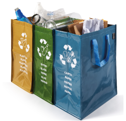 Perfetto 0468D cestino per rifiuti Rettangolare Blu, Verde, Giallo