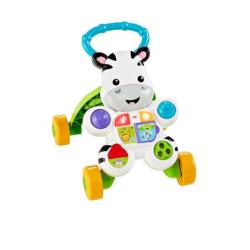 Mattel Zebra Primi Passi Spingibile, Giocattolo Elettronico Educativo con Musica e Suoni, per Bambini di 6 + Mesi