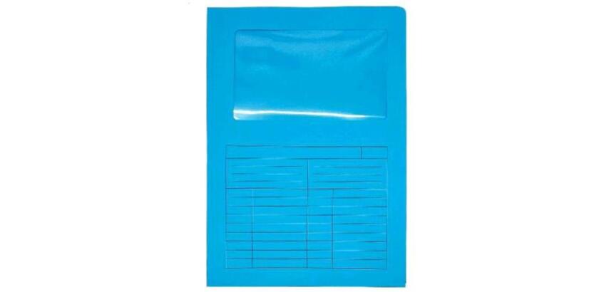 CF20 CARTELLINE C/FINESTRA 200GR BLU
