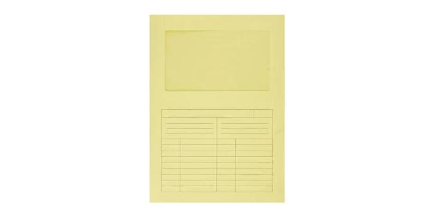 Cartelline Con Finestra 120gr - Confezione da 50 Pezzi - Giallo