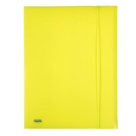 CARTELLINA CON ELASTICO NEON GIALLO 24X33 DORSO 0-1