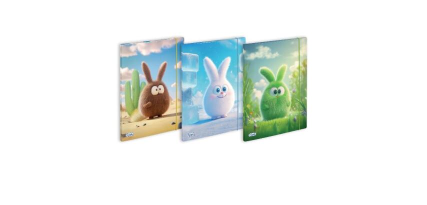 CF12 CARTELLA 3 LEMBI CON ELASTICO FUFFY FORMATO ESTERNO 26X34CM FORMATO INTERNO 24 5X33 CM 3 FANTASIE ASSORTITE