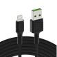 Green Cell Cable Ray USB-A - Lightning White LED 200cm with support for Apple 2.4A fast charging