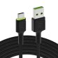 Green Cell Cable Ray USB-A - USB-C Green LED 200cm with support for Ultra Charge QC3.0 fast charging