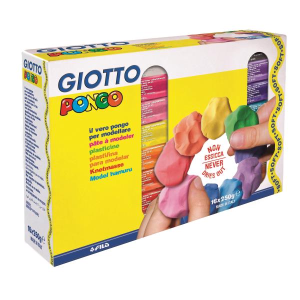 Plastilina Pongo Scultore Giotto • 12 Panetti Gr. 450 Assortita In 12  Colori FILA - 514300