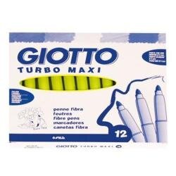 EN_Rotulador giotto turbo maxi lavable con punta bloqueada unicolor amarillo