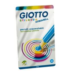 Pastelli Giotto Stilnovo Acquarell 36 pz assortiti  esagonali  verniciati del colore mina  spigoli argento  mina acquerellabile 3 3 mm