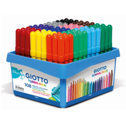 EN_Rotulador giotto turbo maxi school pack de 108 unidades 12 colores x 9 unidades