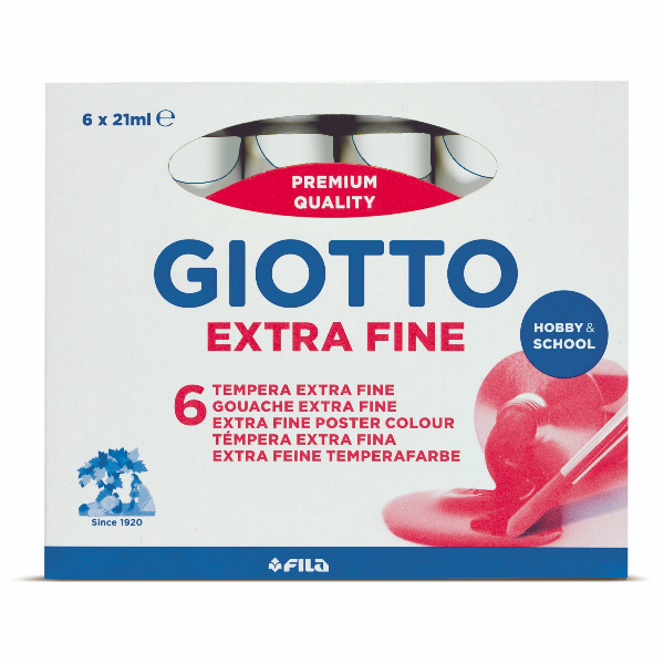 Giotto Tempera Extra in tubetto - confezione 6 pz Bianco su