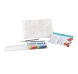 Nuovi set creativi per dipingere con i numeri  1 tela numerata 10 tubetti tempere 2 pennelli 1 guida colore.