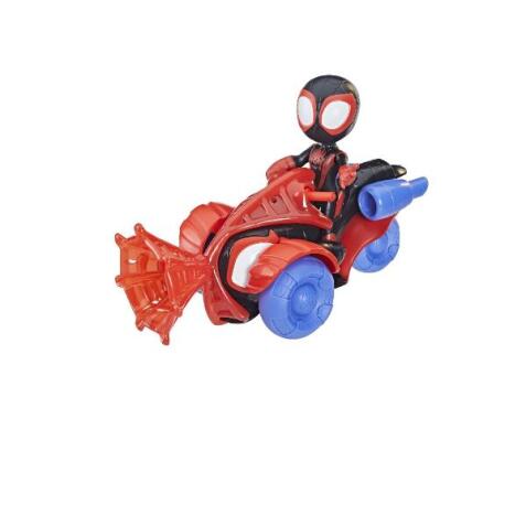 SPIDEY VEICOLO CON PERSONAGGIO E ACCESSORI - MILES TECHNO RACER