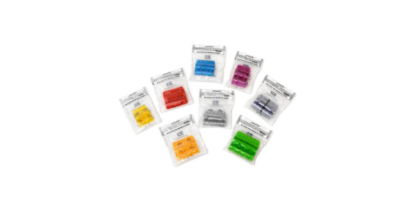 Portamonete - PVC - 2 euro - viola - HolenBecky - blister 20 pezzi