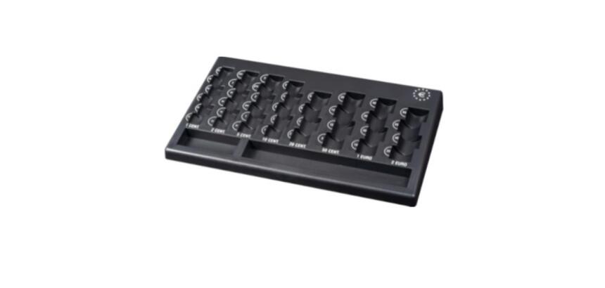 Vassoio portamonete Euro - PP riciclata - 310 x 185 x 30 mm - nero - Iternet