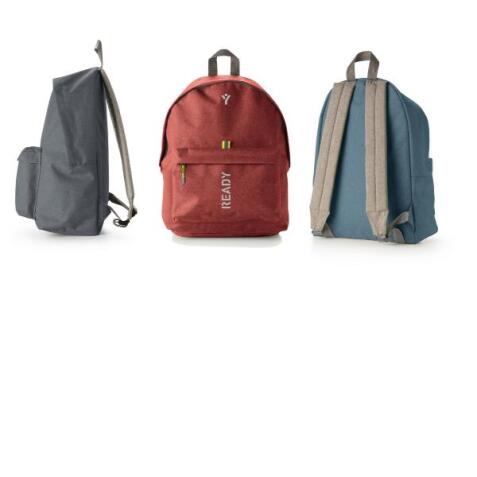 ZAINO  READY EASYPACK  IN TELA ROBUSTA CM. 29X42X18 -  CHIUSURE CON ZIP - TRACOLLE SUPERIMBOTTITE ERGONOMICHE - MANIGLIA SUPERIORE -