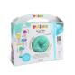slime-lab set in valigetta di cartone con 4 colle colorate CRYSTAL in bottiglia da 240ml + 1 attivatore per slime.
