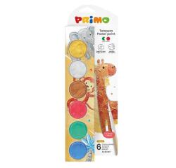 PRIMO TEMPERA IN VASETTI 6 COLORI METAL DA 25ML + 1PENNELLO