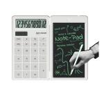 Calcolatrice tascabile 12 cifre con NOTE PAD LCD per scrivere e cancellare appunti. Solare  con pennino e cancellazione one-touch.
