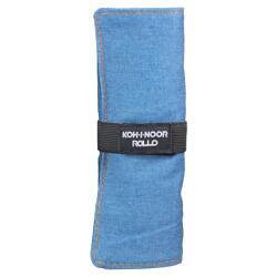 ASTUCCIO ARROTOLABILE JEANS AZZURRO CON 24 SCOMPARTI E BUSTINA CON ZIP