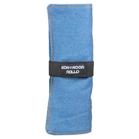 ASTUCCIO ARROTOLABILE JEANS AZZURRO CON 24 SCOMPARTI E BUSTINA CON ZIP