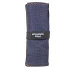 ASTUCCIO ARROTOLABILE JEANS BLU CON 24 SCOMPARTI E BUSTINA CON ZIP