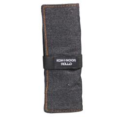 ASTUCCIO ARROTOLABILE JEANS NERO CON 24 SCOMPARTI E BUSTINA CON ZIP