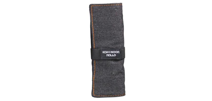 ASTUCCIO ARROTOLABILE JEANS NERO CON 24 SCOMPARTI E BUSTINA CON ZIP
