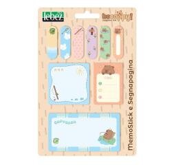 Blister set memostick e segnapagina in carta con fantasia Be Cappy - 4 combinazioni assortite