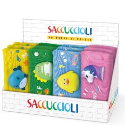 Taschetta Squishy con zip in tessuto con squishy   misura 21  x 9 5 x 3 5 cm   in espositore da banco.